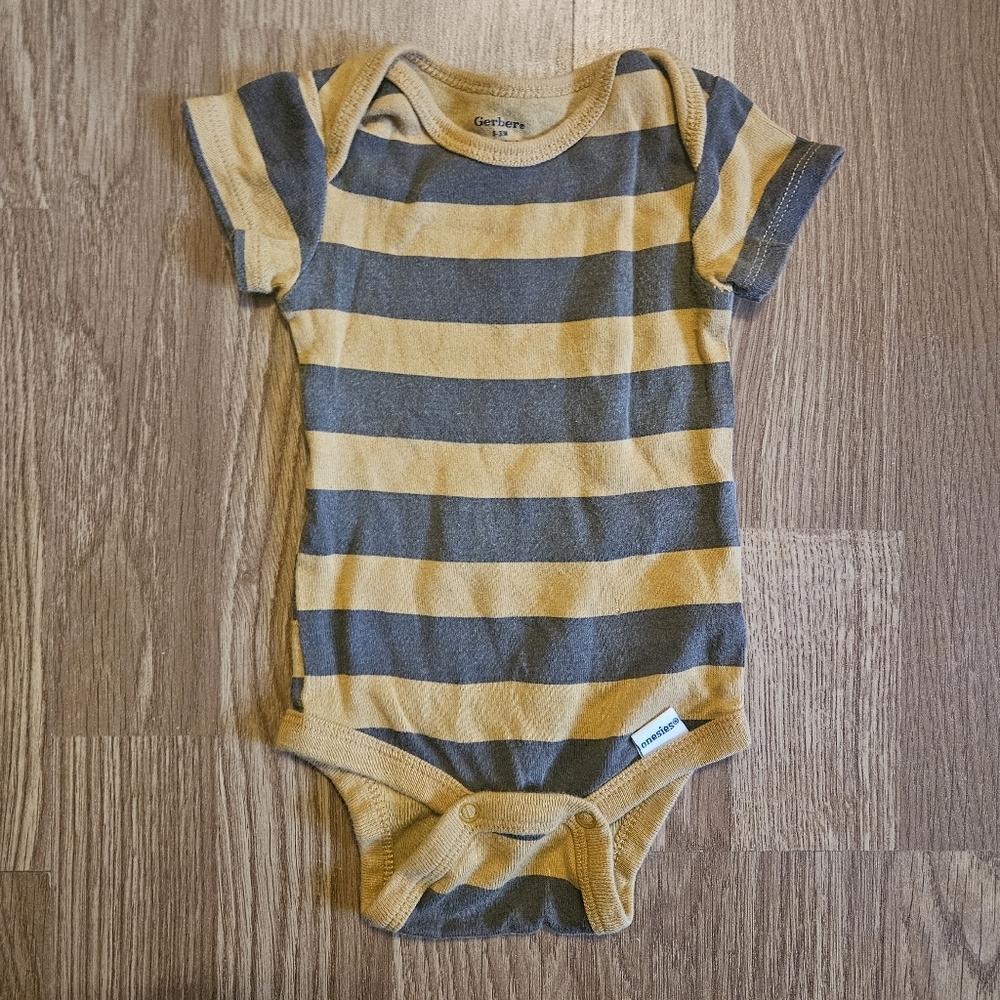 Gerber Striped Gray and Tan One Piece